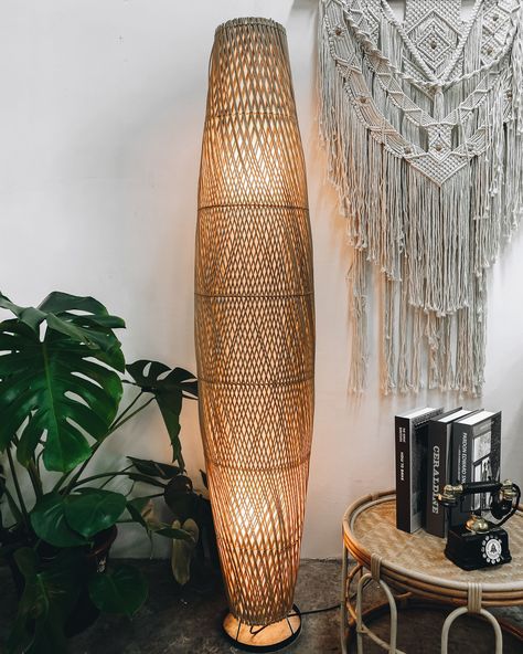 Sterling Rattan Stand Lamp A sweet take on a vintage-inspired look, this exclusive table lamp features a woven rattan base with spherical shaping, topped by an accordion-pleat slant-angle shade. Plugs in to power on. Don't forget to click link in bio🤗#boomingplus #rotan #rattan #rattanchair #kerusirotan #kerusirotanmalaysia #kerusisantai #rotanmalaysia #decormalaysia #interiordesignmalaysia #homedecormalaysia #designrumah #rumahidaman #rumahbaru #perabotmalaysia #perabotrumah Rattan Standing Lamp, Bamboo Light Fixture, Rattan Decoration, Rattan Floor Lamp, Stand Lamp, Bamboo Light, Lamp Handmade, Small Bedroom Decor, Woven Rattan