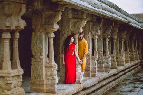 Archana & Nikhil | Pre-Wedding Shoot | Lepakshi Temple Lepakshi Temple, Temple Wedding Photography, Pre Wedding Photoshoot Props, Wedding Stills, Pre Wedding Photoshoot Outfit, Indian Wedding Photography Couples, Wedding Photoshoot Props, Bridal Photography Poses, Pre Wedding Shoot Ideas