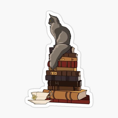 "Dark academia books and a cat" Sticker for Sale by BookishSpace1 | Redbubble Dark Academia Stickers Printable, November Stickers, Dark Academia Stickers, Academia Stickers, Laptop Ideas, Academia Books, Dark Stickers, Dark Academia Books, Kindle Stickers