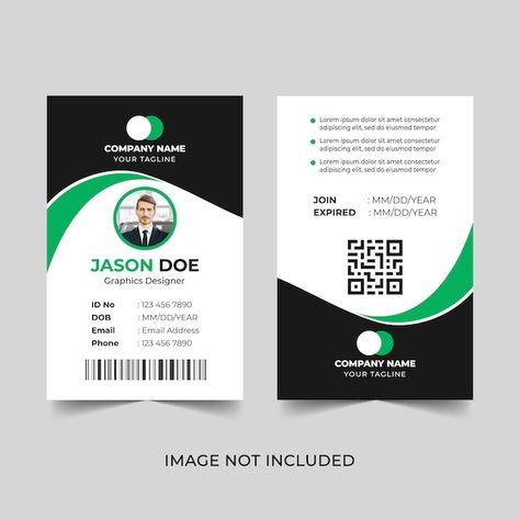 General business id card template design | Premium Vector #Freepik #vector #corporate-id #identification-card #work-card #employee-id Identity Card Template, Employee Id Card, Employees Card, Corporate Id, Id Card Template, Graphics Designer, Ms Word, Company Names, Lorem Ipsum