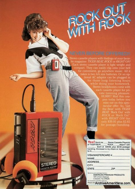 80s Ads, Rock Magazine, 80s Pop, Sony Walkman, New Retro Wave, 80s Nostalgia, 80s Aesthetic, Old Advertisements, Retro Ads