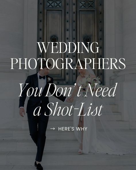 Today, I want to tackle the different categories of wedding photos that you, as a photographer, might capture throughout a wedding day. Why is this important? Muscle memory. Once you understand what types of photos are important to take on a wedding day, your workflow will feel more natural…maybe even like second nature! Read on for a complete list of what I think are the most important categories of wedding photography…because a shot-list could never compete with trusting your gut. Wedding Photography Essentials, List Of Photos To Take On Wedding Day, Photo Shot List For Wedding, Photographer Shot List Wedding, Shot List For Wedding Photographer, Wedding Day Photos Must Have List, Wedding Photo List For Photographer, Wedding Shot List For Photographer, Wedding Photo Shot List