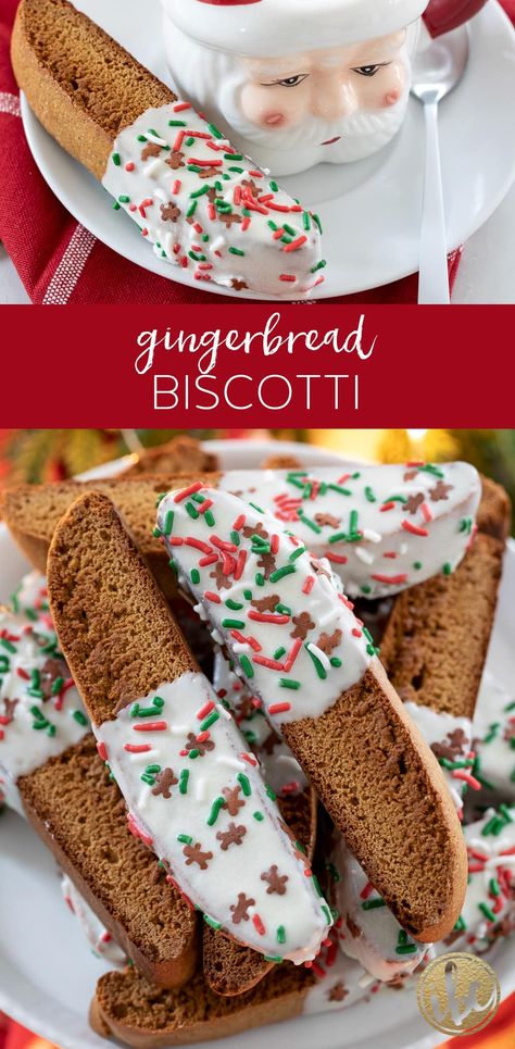 Christmas Biscotti Recipe, Cake Mix Biscotti Recipe, Gingerbread Biscotti Recipe, Best Biscotti Recipe, Christmas Biscotti, Cookies 2023, Gingerbread Biscotti, Xmas Baking, Gf Cookies