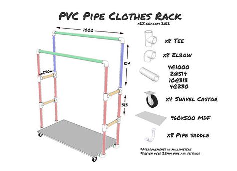 Pvc Pipe Clothes Rack, Diy Clothes Rack Pvc, Diy Clothes Hanger Rack, Clothesline Diy, Pipe Clothes Rack, Diy Clothes Hangers, Clothes Hanger Storage, Ideas For Clothes, Dress Up Closet