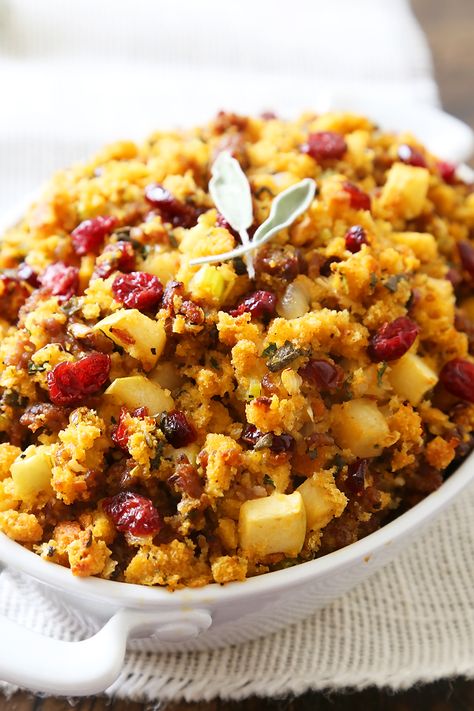 Stuffing With Apples And Cranberries, Cranberry Cornbread Stuffing, Cornbread Stuffing With Sausage, Stuffing With Apples, Cranberry Cornbread, Cornbread Dressing With Sausage, Stuffing With Sausage, Apple Stuffing, Cornbread Stuffing Recipes