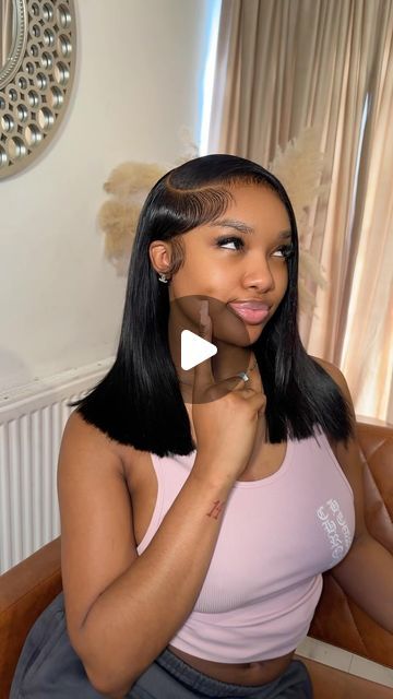 22 Inch Wig Straight Side Part, 14inch Wig Styles, Long Bob Sew In Weave Side Part, Leave Out Sew In Weave Side Part Bob, Long Bob Lace Front Wig, Deep Side Part Black Women, Side Bob Wig, Wig Bobs For Black Women, Frontal Bobs For Black Women