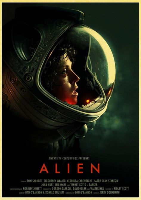 Ridley Scott Alien, Alien Movie Poster, Harry Dean Stanton, Ellen Ripley, Alien Movie, Movie Poster Frames, Alien 1979, Sigourney Weaver, David Fincher