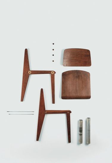 Jean Prouve Prouve Chair, Things Organized Neatly, Jean Prouve, Objet Design, Chaise Design, Take A Seat, Wooden Chair, Interior Furniture, Objects Design