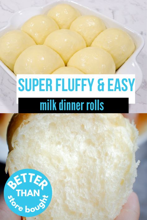 Buttery Milk Buns, Fluffy Milk Buns, Homemade Fluffy Rolls, Fluffy Rolls Recipe, Fluffy Dinner Rolls Recipe, Quick Buns Recipe, Sub Rolls Homemade, Dinner Buns Recipe, Milk Rolls Recipe