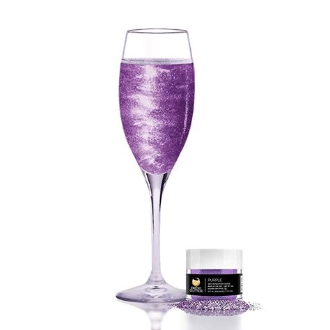 Glitter For Drinks, Infused Gin, Cocktail Syrups, Glitter Champagne, Artificial Food, Clear Liquids, Glitter Wine, Purple Wine, Edible Food