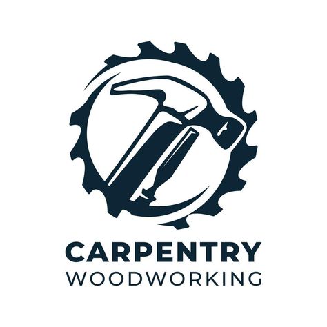 Carpentry Woodwork Vector Logo design template Woodworking Logo Design, Carpentry Logo, Tree Saw, Vector Logo Design, Cityscape Photos, Logo Banners, Nature Backgrounds, Heart With Arrow, Logo Design Template