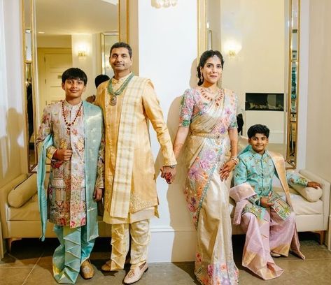 Panchalu Function, Dothi Ceremony, Family Matching Outfits Indian, Family Dress, Casual Wedding Attire, Kids Dress Boys, Kids Party Wear Dresses, Kids Ethnic Wear, Kids Dress Collection