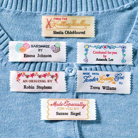 Personalized Woven Labels Ð Custom Fabric Tags Custom Fabric Labels, Embroidered Labels, Custom Clothing Labels, Label Image, Sewing Labels, Quilt Labels, Fabric Labels, Joann Fabrics, Clothing Tags