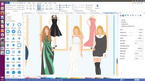 When talking about fashion design software for Linux, Edraw comes to my mind immediately. No one would doubt its power and profession. And it has so many great features that other software can not compare with, such as numerous built-in elements and well-designed templates, humanized drawing tool and convenient share, etc. Fashion Design Software, Sketch Free, Design Sketching, Fashion Design Sketch, Science Illustration, Software Projects, Sketch App, Make An Infographic, Design Software