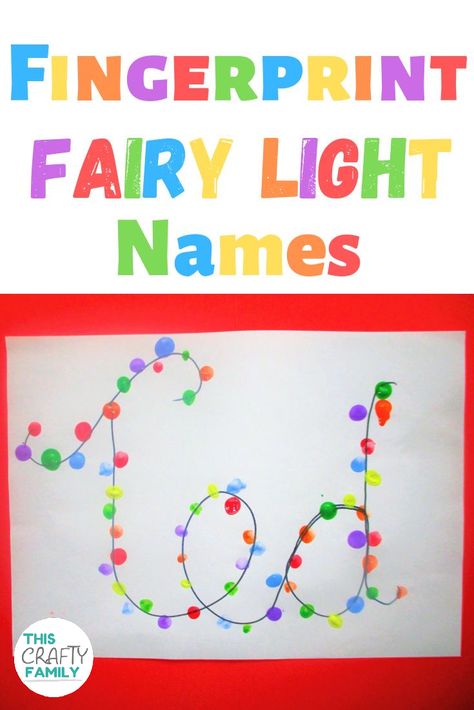 cute fingerprint fairy light personalised christmas keepsake craft for kids. Grinch Art Preschool, Light Names, Homeschooling Room, Christmas Lesson Plan, Craft For Preschool, Prek Crafts, Preschool Christmas Activities, Christmas Lesson, Light Unit