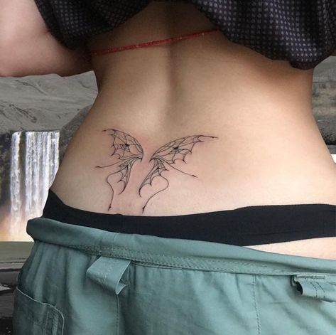 Witch Tramp Stamp, Fineline Tramp Stamp, Fairy Wings Tramp Stamp, Fairy Wing Tramp Stamp, Bat Wing Tramp Stamp, Sigilism Tramp Stamp, Dragonfly Tramp Stamp, Traditional Tramp Stamp, Tramp Stamp Small