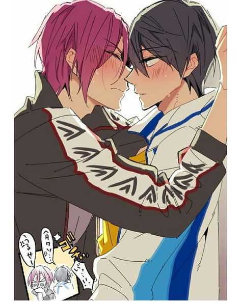 THEIR HOT Rin X Haru, Rin Matsuoka, Haruka Nanase, Free Eternal Summer, Splash Free, Free Iwatobi Swim Club, Free Iwatobi, Swim Club, Anime Drawings Tutorials