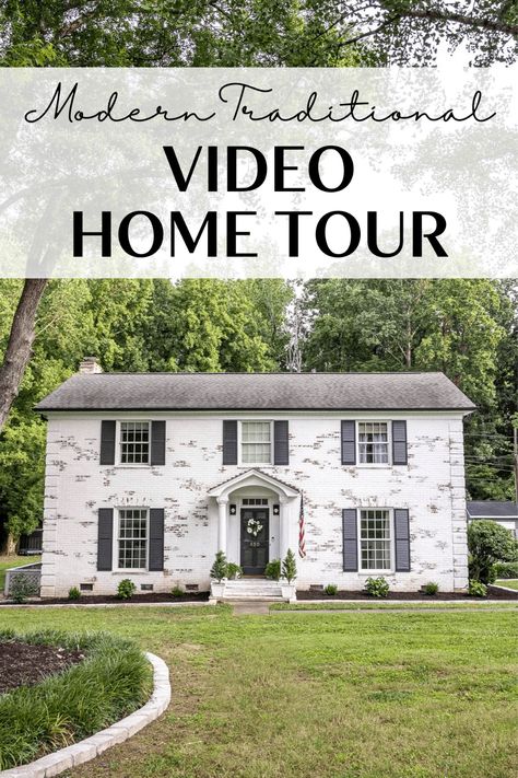 Renovated Colonial Homes, Traditional Home Makeover, Home Tours Traditional, Colonial House Remodel, Small Colonial House, Colonial Revival Interior, Brick Colonial House, Colonial Remodel, Small Colonial