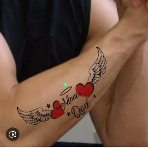 In Loving Memory Tattoos Husband, Mom Remembrance Tattoos, Mom And Dad Memorial Tattoos, Mom And Dad Tattoos, Memorial Heart Tattoo, Tombstone Pictures, Mom And Dad Tattoo, Mum And Dad Tattoos, Memorial Tattoos Mom