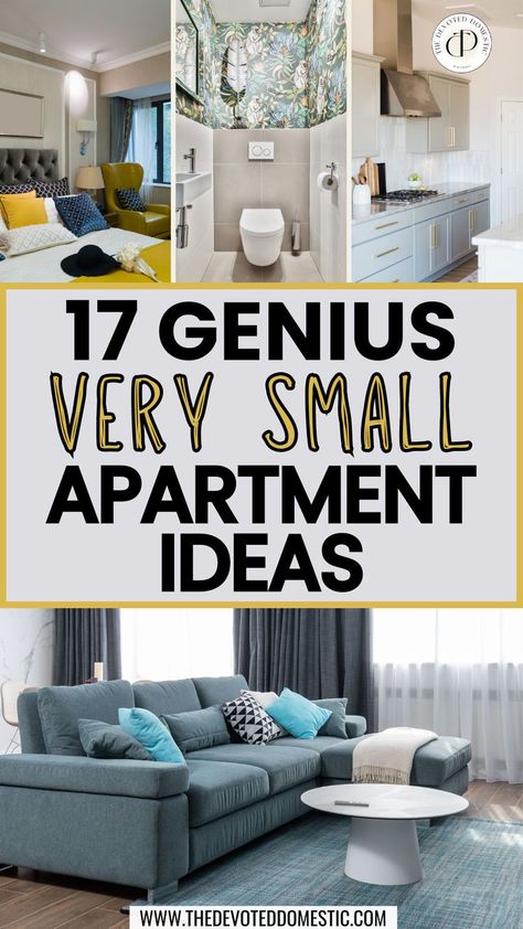 Make a small apartment interior design look INSTANTLY brighter & more spacious with the help of 17 genius very small apartment ideas! These small apartment will change the functionality and the aesthetics of your WHOLE apartment! Ny Small Apartment Interior, Small City Apartment Decor, Small Apartment Mood Board, Decorating An Apartment On A Budget, Rental Living Room Decor, Small Apartments Ideas, Small Space Living Room Ideas Tiny Apartments, Appartment Interiors Aesthetic, Very Small Apartment Ideas