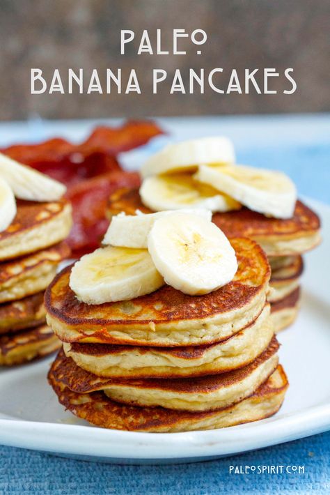 Made these today, and they were awesome! I used homemade almond milk and unblanched almond meal, otherwise the recipe exactly. Cooked on cast iron skillet Paleo Banana Pancakes:: PaleoSpirit.com (Gluten/Grain/Dairy-Free) Paleo Banana Pancakes, Paleo Pancakes, Banana Pancakes Recipe, Paleo Recipes Breakfast, Paleo Banana, Homemade Almond Milk, Paleo Diet Recipes, Think Food, Paleo Breakfast