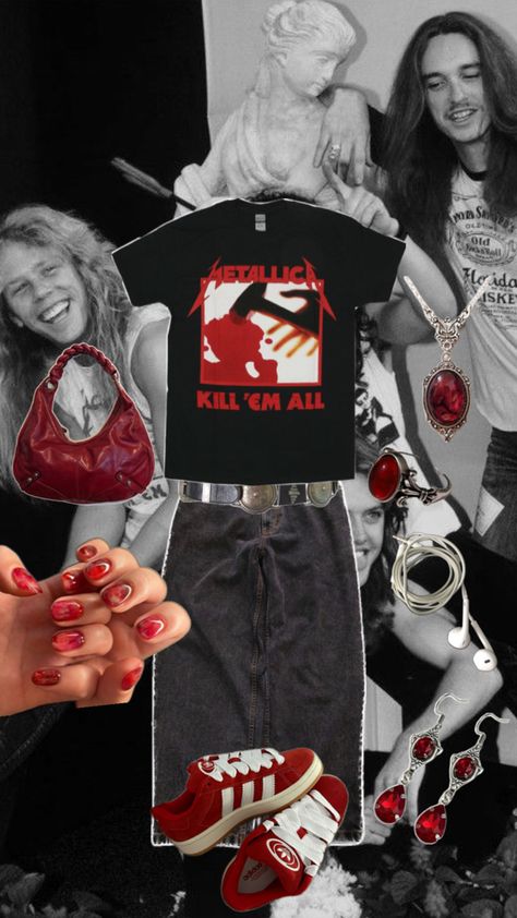 Motley Crue Outfit Ideas, Motley Crue Outfit, Metallica Outfit, Grunge Fits, Motley Crue, Dream Closet, Metallica, Outfit Ideas, Closet