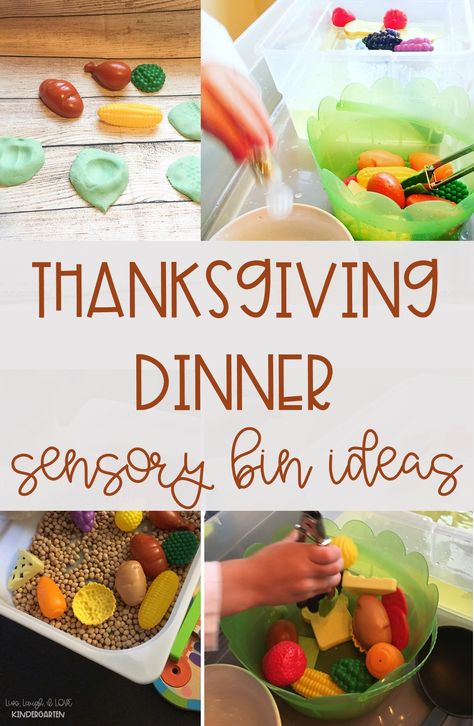 Grab your play food and try out these fun Thanksgiving Dinner sensory and pretend play activities! #thanksgivingactivities November Dinner Ideas, Thanksgiving Dramatic Play, November Dinner, Pretend Play Activities, Dinner Ideas For Kids, Thanksgiving Activities Preschool, Fun Thanksgiving Crafts, Thanksgiving Kids Table, Dinner Thanksgiving