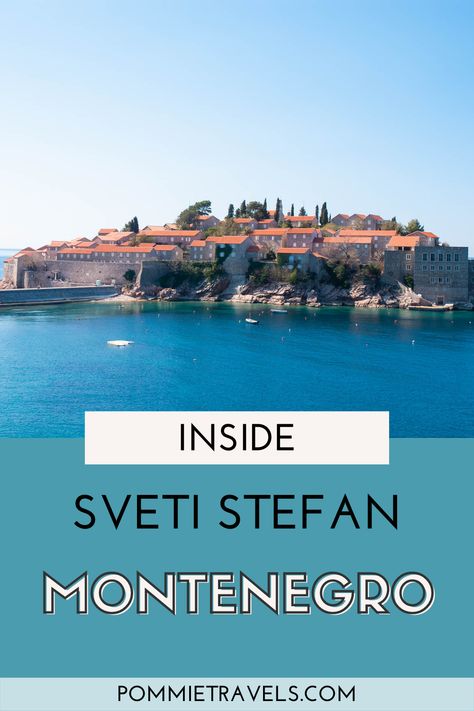 A complete guide to visiting Sveti Stefan Montenegro, plus a look inside! Find out how to enter, even if you're not staying there. Montenegro Beaches, Sveti Stefan Montenegro, Montenegro Beach, Sveti Stefan, Vacation Wishes, Island Hotel, Wellness Hotel, Next Holiday, Island Resort