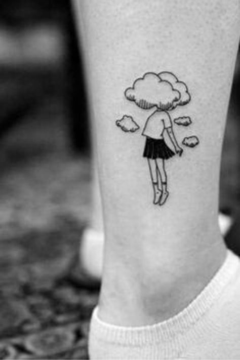 Pola Tato, Cloud Tattoo, Small Tattoos Simple, Temp Tattoo, Music Tattoos, Seni Cat Air, 문신 디자인, Trendy Tattoos, Small Tattoo