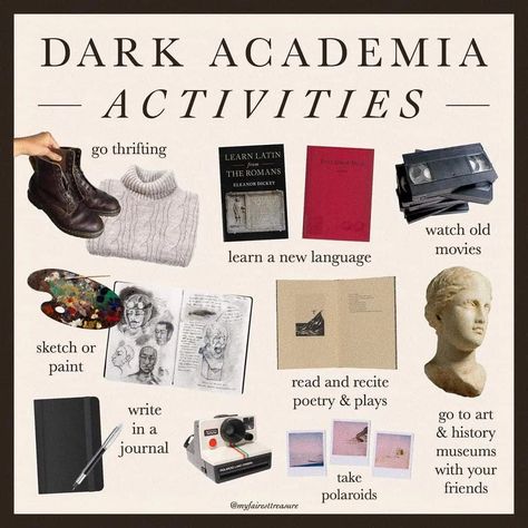 Academia Activities, Dark Academia Activities, Dark Academia Things, History Journal, Dark Acadamia, Dark Academia Style, Chaotic Academia, Aesthetic Dark Academia, Learn A New Language