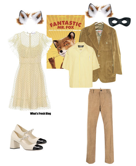 Fantastic Mr. Fox couples costume, cute couples costume, unique couples costume, coupoles costume inspo #halloween #halloweencostume #couplescostume Fantastic Mr Fox Couple Costume, Mr And Mrs Fox Costume, Niche Couple Costumes, Mrs Fox Costume, Couples Costumes 2024, Fantastic Mr Fox Characters, Easy Couples Costume Ideas, Mr Fox Costume, Fantastic Mr Fox Aesthetic