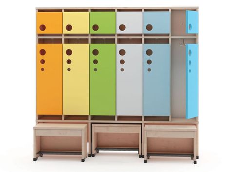 https://www.littlepeoplescove.com/novum-6-cubby-cloakroom-w-3-movable-seats-6512480ex-6512452ex-6512481ex/ Space Classroom, Cubbies, Elementary School, Elementary Schools