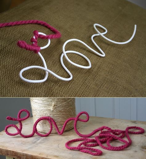 Cer Nocturn, Wire Board, The Word Love, Diy Yarn, Diy Letters, Pola Gelang, Diy Simple, Word Love, Yarn Diy