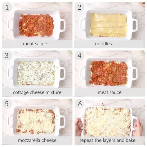 Lasagna Layers Order, Cheese For Lasagna, Lazania Recipe, Lasagna Recipe With Cottage Cheese, Bolognese Recipes, Meat Lasagna Recipe, Beef Tomato Sauce, Lasagna Layers, Lasagna With Cottage Cheese