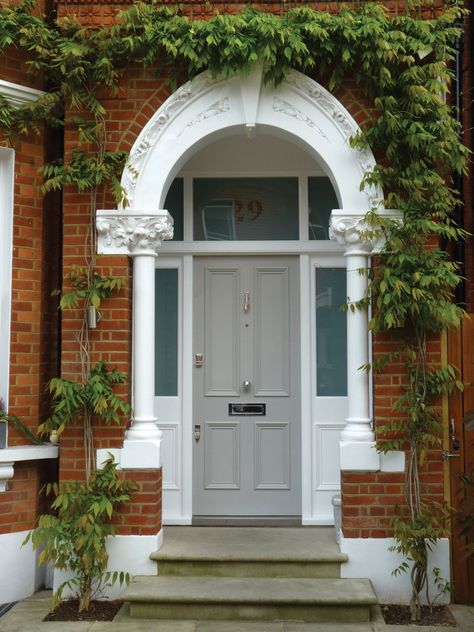 Front Doors - London - by The London Door Company Country Front Door, Exterior Doors With Sidelights, Victorian Front Door, Victorian Front Doors, Cottage Front Doors, Front Door Styles, Red Front Door, Front Door Makeover, Door Colors