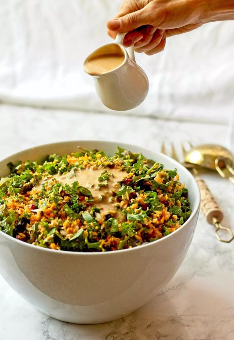 Salad With Peanut Sauce, Thai Peanut Sauce, Thai Peanut, Healthy Bites, No Cooking, Cooked Veggies, Kale Salad, Peanut Sauce, Salad Bar