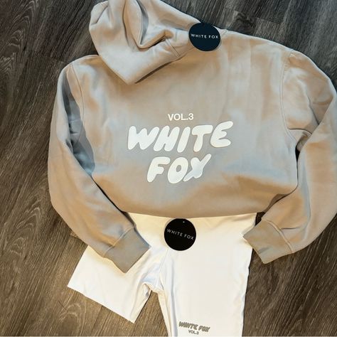 Nwt White Fox Hoodie & Biker Short Set Super Cute The Shorts Are Thick Material Not See Through. Sweatshirt Size: Xs/S Shorts Size: M White Fox Set, Perfect Stuff, White Fox Hoodie, Biker Short Set, Fox Hoodie, Clothing Wishlist, Birthday Fits, Outfit Styling, Bday Gift