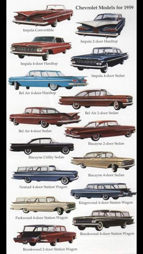 Chevrolet models for 1959 Car Advertisement, Old Car, Hot Rods, Vintage Cars, Models, Cars