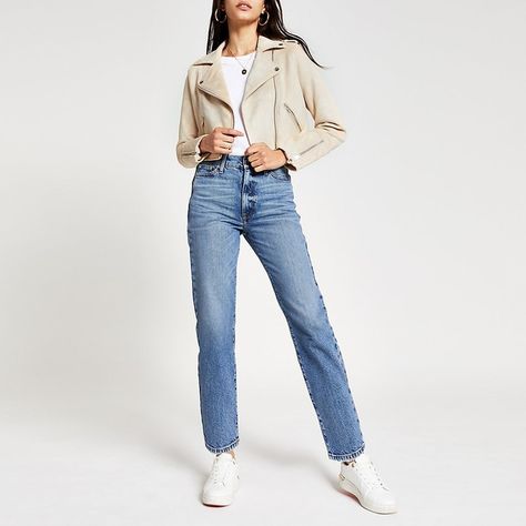 Cream suedette cropped biker jacket Cream Jacket Outfit, Cropped Jacket Outfit, Biker Jacket Outfit, Cream Leather Jacket, Cropped Biker Jacket, Suede Biker Jacket, Suede Biker, Cream Jacket, Cheap Jacket