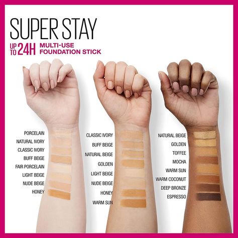 Super Stay Foundation, Superstay Foundation, Maybelline Superstay Foundation, Cream To Powder Foundation, Foundation Swatches, Foundation Brands, Blender Sponge, Long Lasting Foundation, Maybelline Superstay