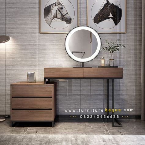 Meja Rias Kenzo | Furniture Bagus Girls Dressing Table, Reka Bentuk Bilik Tidur, Wood Dressing Table, Hiasan Dalaman Rumah, Hiasan Bilik Tidur, Dresser Wood, Luxury Inspiration, Vanity Dresser, Dressing Table Design