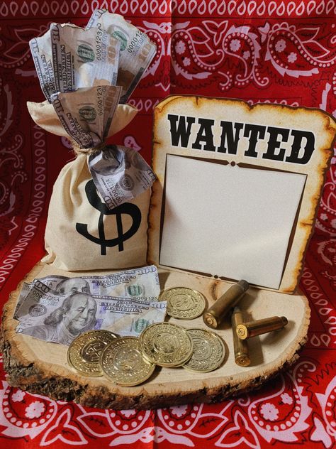 Wanted Theme Party, Wild West Centerpieces Table Decorations, Off Probation Party Ideas, Dollar Tree Cowboy Party, Wanted Birthday Theme, Wild West Party Table Decor, Vaquero Centerpiece Ideas, Old Western Birthday Party, Old Western Theme Party