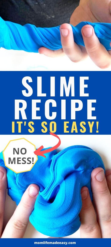 This easy DIY slime recipe has a brand new texture- where butter slime meets fluffy slime meets cloud slime. Made without contact solution or borax, this is the BEST mess free slime recipe out there for kids! #activitiesforkids #forkids #funforkids No Mess Slime Recipe, Slime Recipe Easy No Contact Solution, Butter Slime Recipe Without Borax Easy, Slime Recipe No Contact Solution, Slime Recipe Without Borax Easy, No Mess Slime, Slime Without Contact Solution, Cloud Slime Recipe, Make Slime For Kids