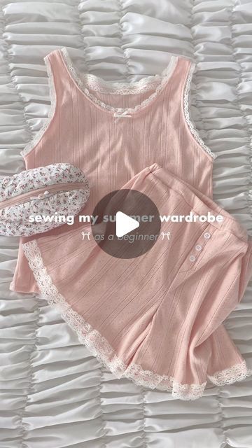 𝒇𝒊𝒂𝒏𝒐𝒘𝒇𝒊 ྀིྀི on Instagram: "ep 5 𐙚₊˚⊹ can never have too many pjs ☺️😌 follow @fianowfi3 for more ♡ - - - - - keywords below  handmade | sewing | sew with me | sew | beginner sewing | pink aesthetic | pinterest inspired | outfit inspo | coquette | diy | ハンドメイド | 手作り - #sewing #handmadeclothing #coquette #sewwithme #diy  #diyfashion #sewingjourney" Sewing Patterns Coquette, Sewing Pjs, Outfit Inspo Coquette, Coquette Diy, Handmade Sewing, Beginner Sewing, Aesthetic Pinterest, Sewing For Beginners, Handmade Clothes