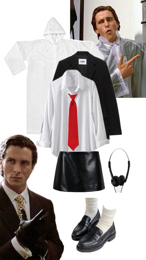 patrick bateman costume girls Kesha Costume, Patrick Bateman Costume, Costume Halloween Duo, Batman Halloween, Horror Halloween Costumes, Patrick Bateman, Hallowen Ideas, Hot Halloween Outfits, Pretty Halloween Costumes