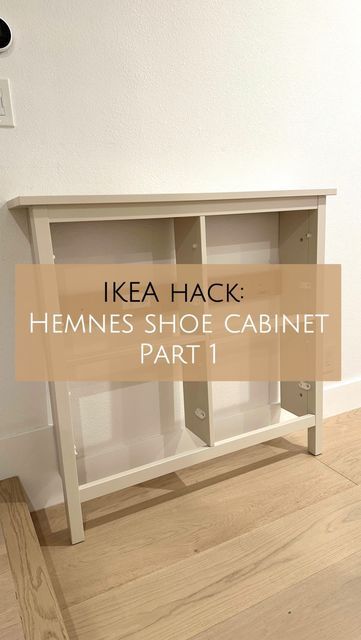 Natalie Park | DIY, Builds & Design on Instagram: "Here’s Part 1 of this #ikeahack of turning this basic Ikea Hemnes shoe cabinet into something so much more beautiful! I used an affordable bamboo bath mat from Amazon to give the door fronts a fluted look ➡️ I took off the fabric edges and backing, cut them to size, and used all-purpose adhesive to adhere it. (Thank you @diybydeebs for the brilliant idea!) Next came the painting ➡️ 2 coats of shellac based primer from @zinsser then 2 coats of high quality cabinet/trim paint. It’s super important to use shellac-based primer when painting any Ikea furniture!! I lightly sanded with 320 grit sandpaper in between all coats to get the smoothest finish. Once I assembled it though, I ran into a small problem and realized my baseboards were ta Ikea Hemnes Shoe, Ikea Hemnes Cabinet, Ikea Shoe Storage, Ikea Hemnes Shoe Cabinet, Shoe Storage Hacks, Bamboo Bath Mat, Hemnes Shoe Cabinet, Ikea Shoe Cabinet, Ikea Shoe