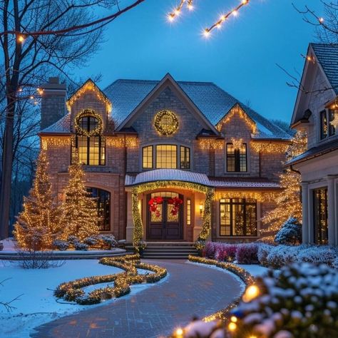 All posts • Instagram Christmas Aesthetic House Outside, Winter House Exterior Decor, Christmas Home Outside, Christmas Decorated Houses Outdoor, Christmas House Outside, House Christmas Decor Outdoor, Christmas Decorated House, Christmas House Exterior, Winter Home Exterior