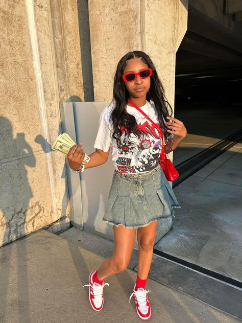 Cute Fly Girl Outfits, Black Ppl Outfits, Cute Dunk Outfits, Field Day Outfit Ideas, Teen Birthday Outfit Ideas, Birthday Outfits With Skirts, 16th Birthday Outfit Ideas Casual, Birthday Outfits 13, Birthday Outfits Teen