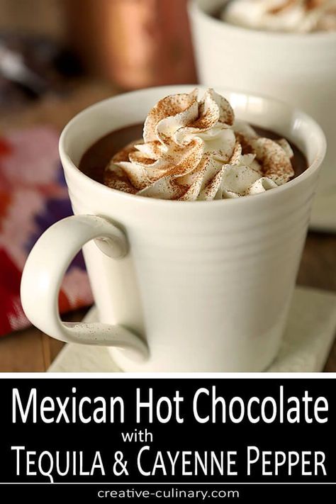 When the weather outside is frightful...you'll find this hot chocolate delightful. A Mexican Hot Chocolate with Tequila and Cayenne Pepper will warm you to the bone! via @creativculinary Chocolate Cocktail Recipes, Chocolate Tequila, Fall Treats Recipes, Decor Indian Wedding, Hot Chocolate Cocktail, The Weather Outside Is Frightful, Weather Outside Is Frightful, Mexican Hot Chocolate, Hot Coco