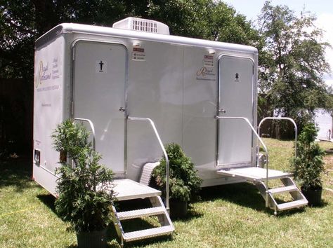 Two Stall Combo Trailer | Royal Restrooms California Restroom Trailer, Portable Restrooms, Wedding Bathroom, Portable Bathroom, Royal Flush, Let's Get Married, Portable Toilet, Future Mrs, Hampton Roads